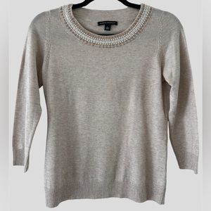 Banana Republic Beaded Collar Scoop Neck Sweater